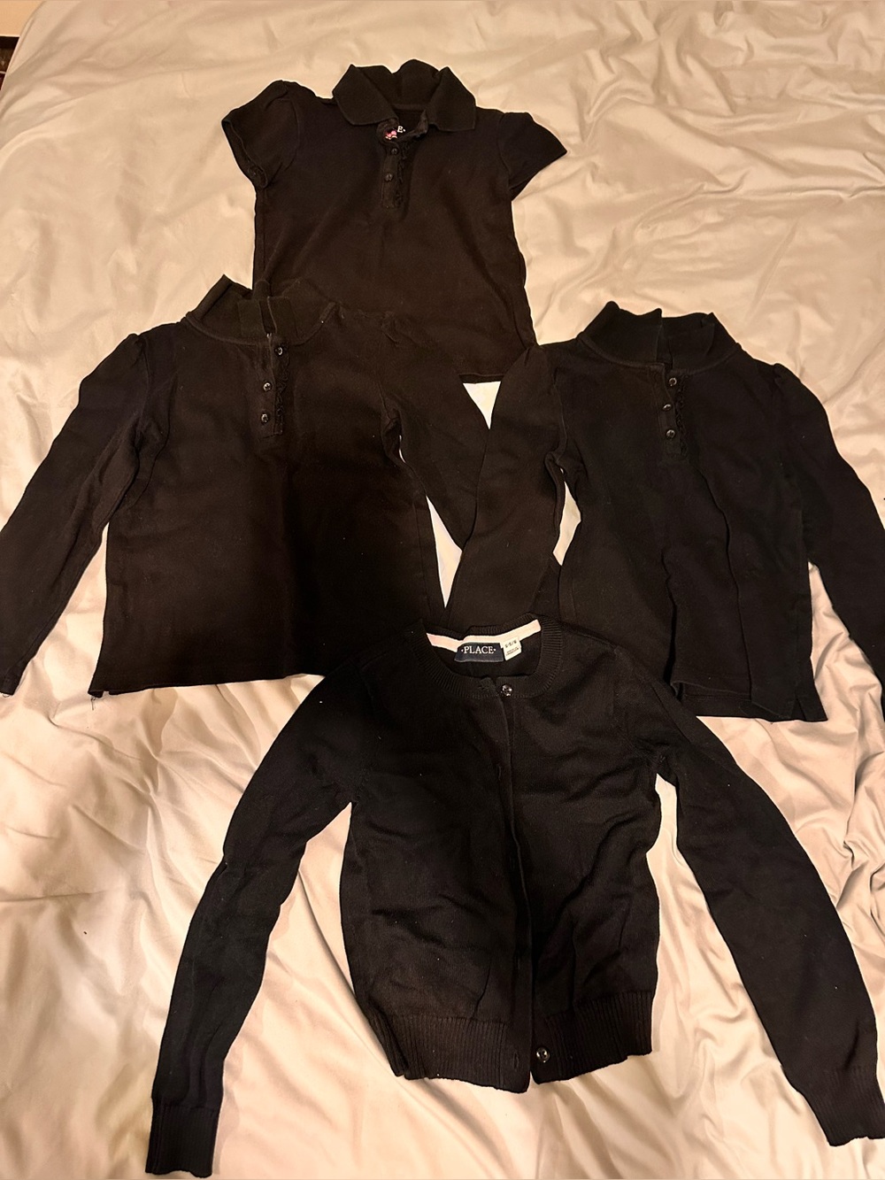 Girls black uniform tops size S 5/6